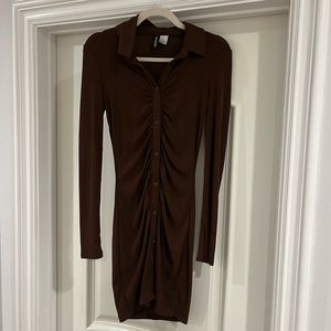 h&m brown mini dress 🫶